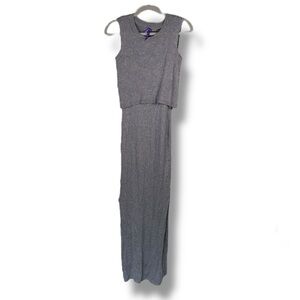 Seraphine Maternity/Nursing Gray Ribbed Maxi Dress